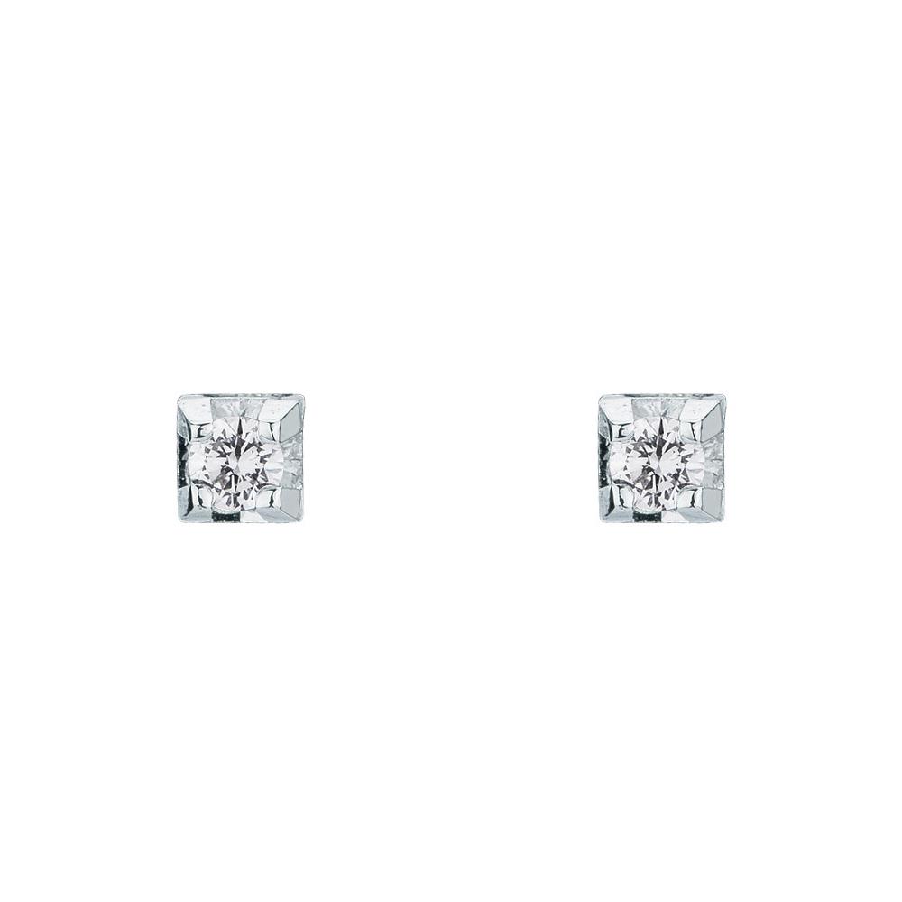 Solitaire diamond stud earrings square 0,14ct Mirco Visconti - MIRCO VISCONTI