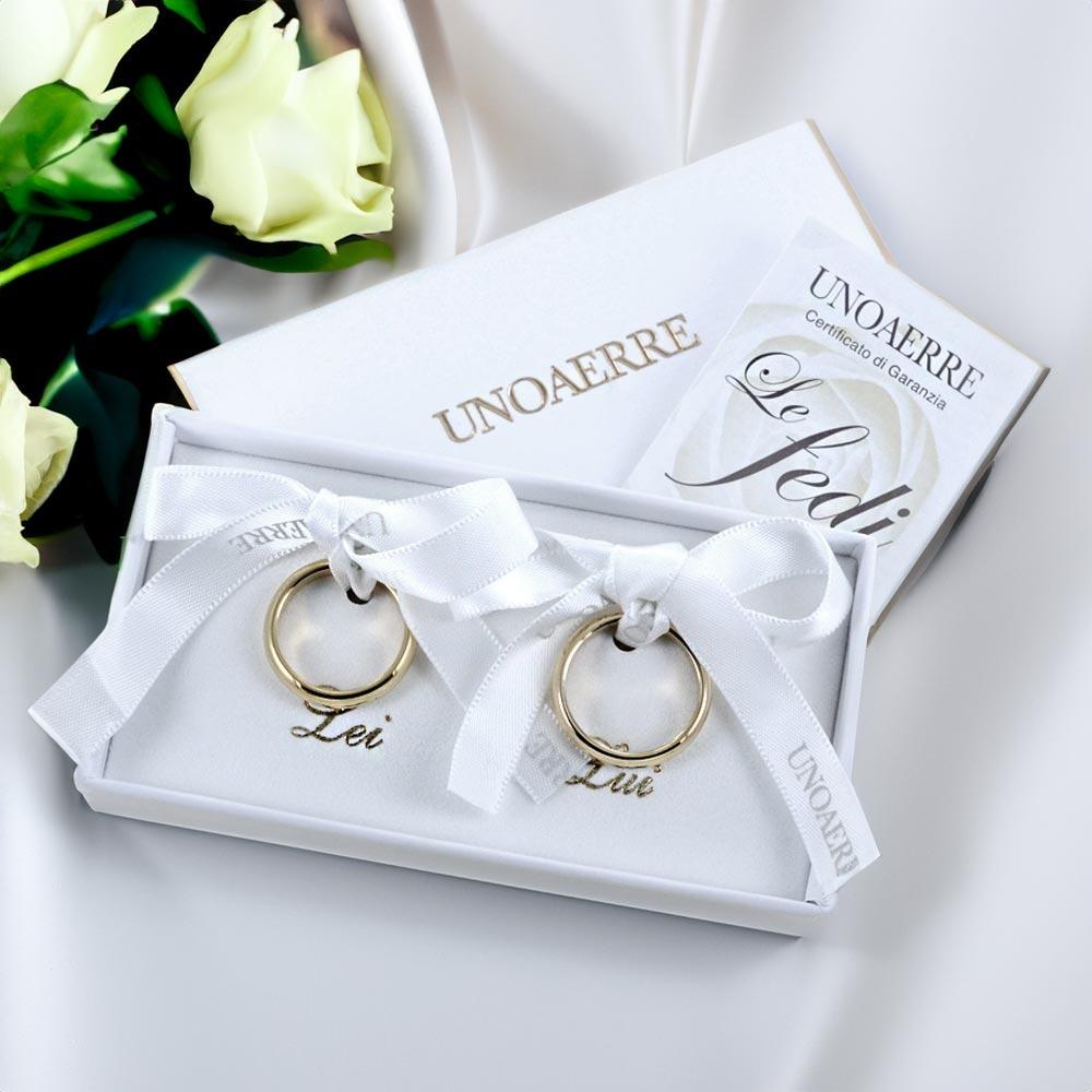  Fede Cerchi di Luce 2,5 mm oro bianco con diamante misura 8 - UNOAERRE