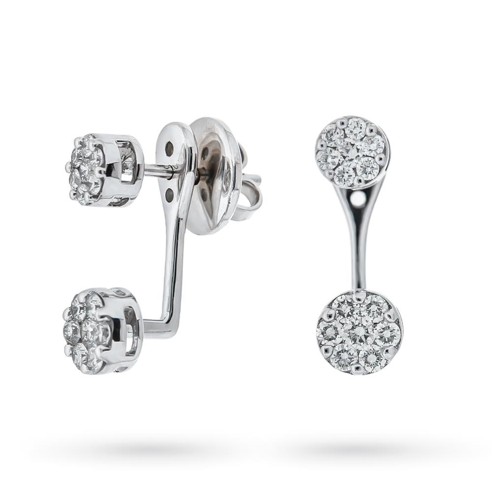 Orecchini oro bianco diamanti elemento pendente 0,63ct - LUSSO ITALIANO