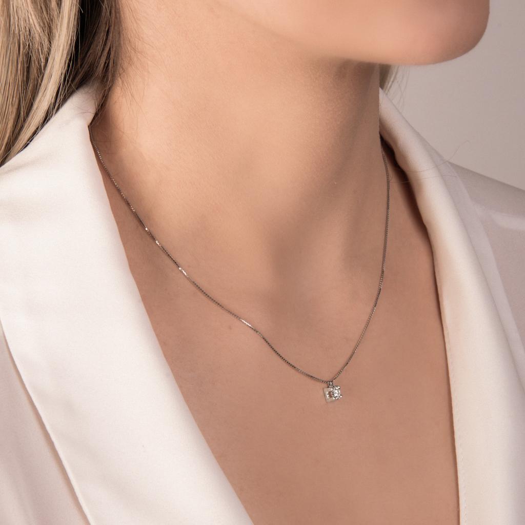  Solitaire diamond necklace in white gold 0,31ct Mirco Visconti - MIRCO VISCONTI