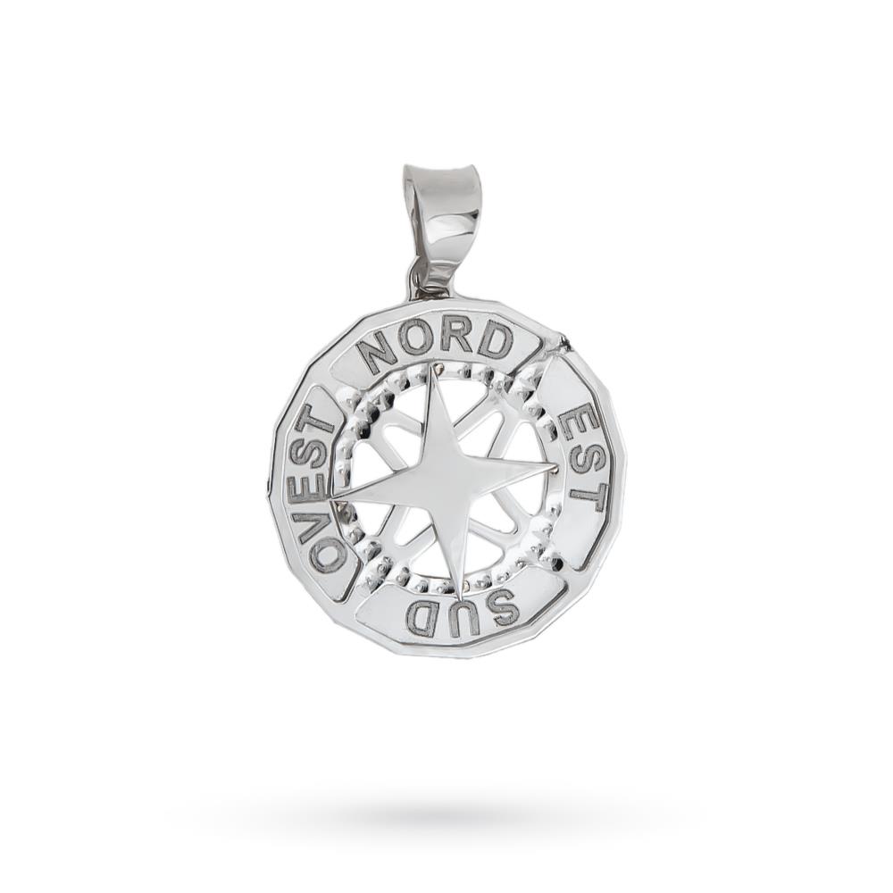 Wind rose pendant 18kt white gold polished - LUSSO ITALIANO