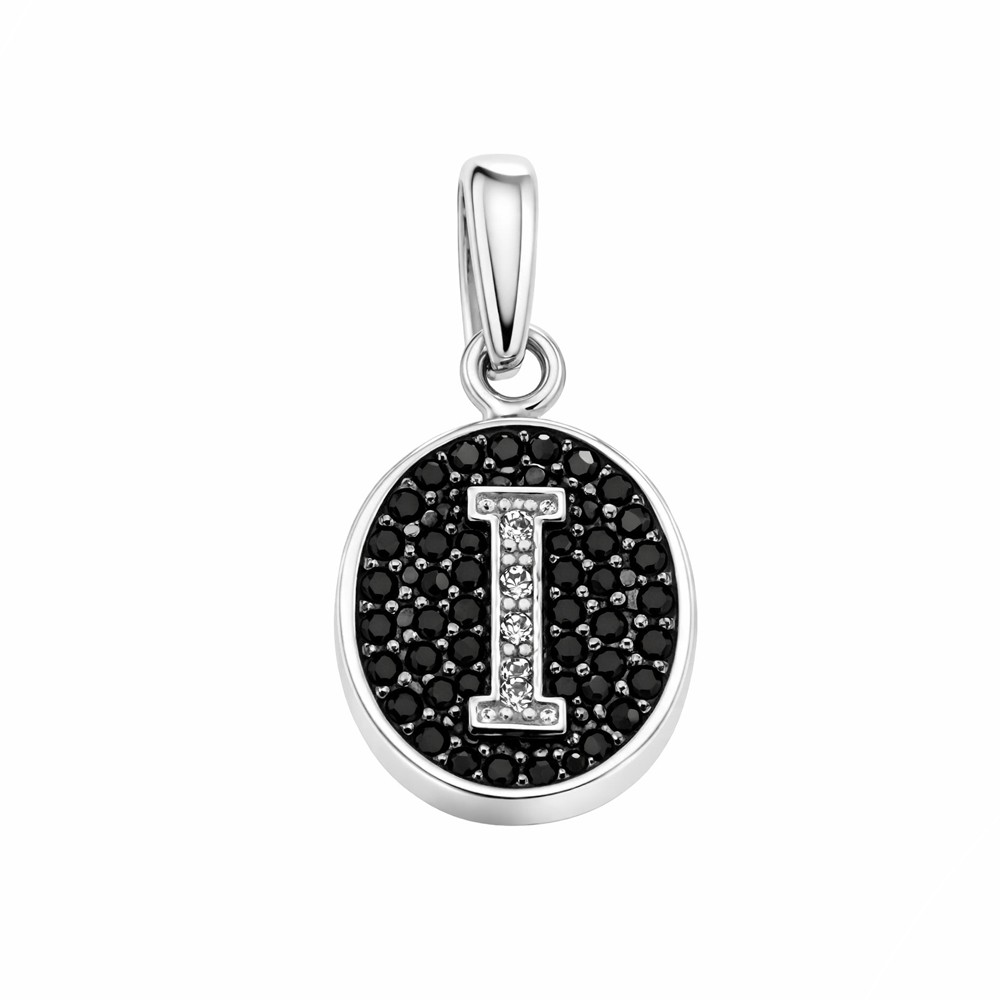 925 sterling silver charm with alphabet letter I of zirconia - LUSSO ITALIANO