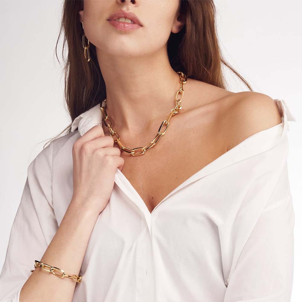  Unoaerre 2022 bracelet in gold-plated bronze forzatina chain - UNOAERRE