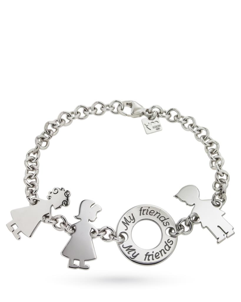 925 sterling silver bracelet with children and plate - MY JEWELS
