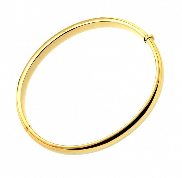 Bracciale rigido ovale a schiava in oro giallo lucido - GE.MI.