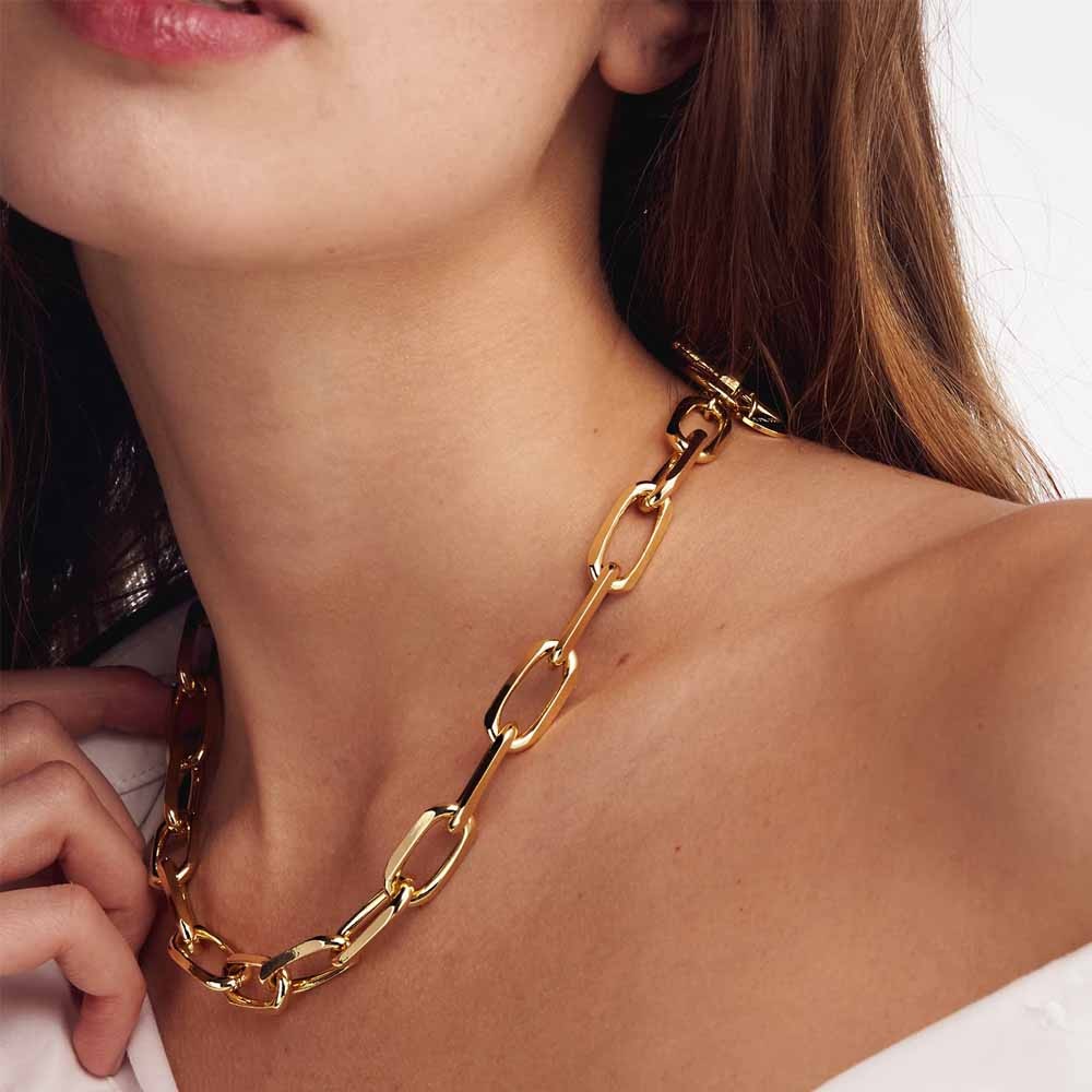  Collana Unoaerre 2023 in bronzo dorato catena forzatina - UNOAERRE