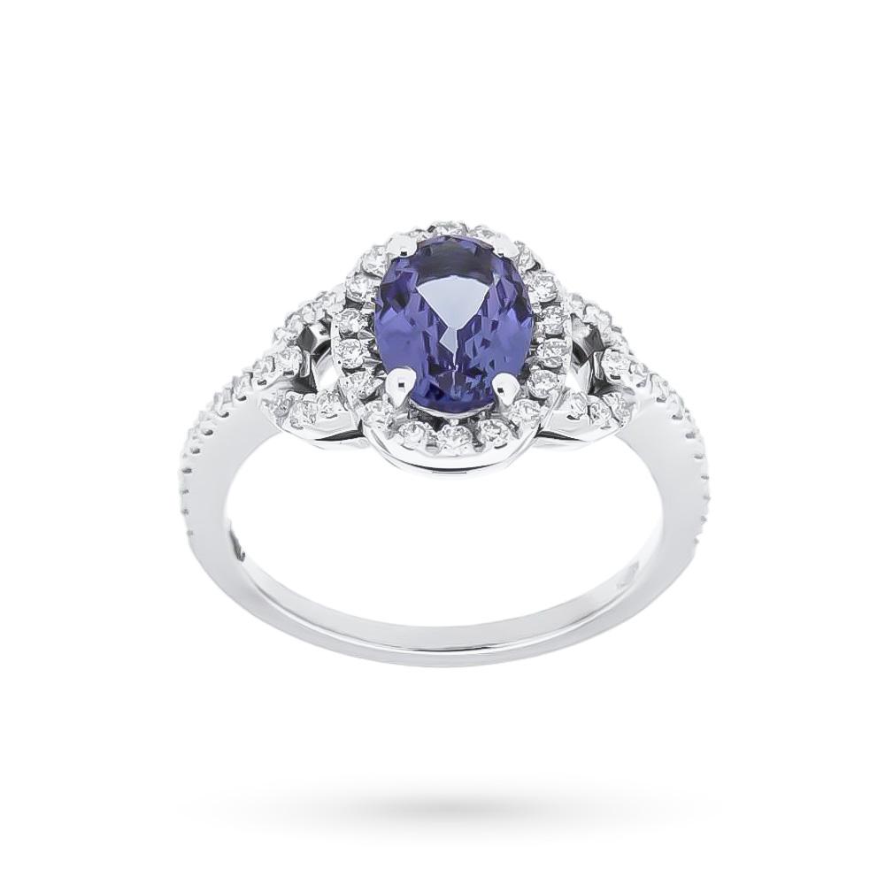 Purple iolite white gold ring 1.36ct diamonds 0.39ct - CICALA
