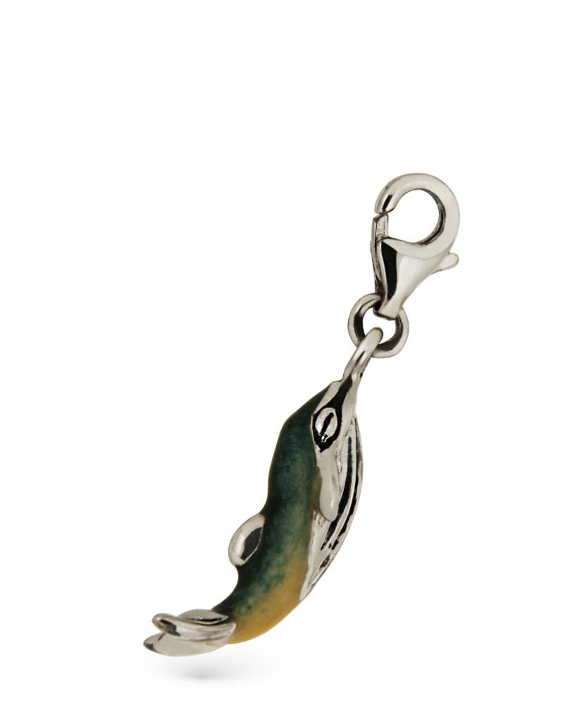 925 sterling silver Whale charm blue enamel - SATURNO