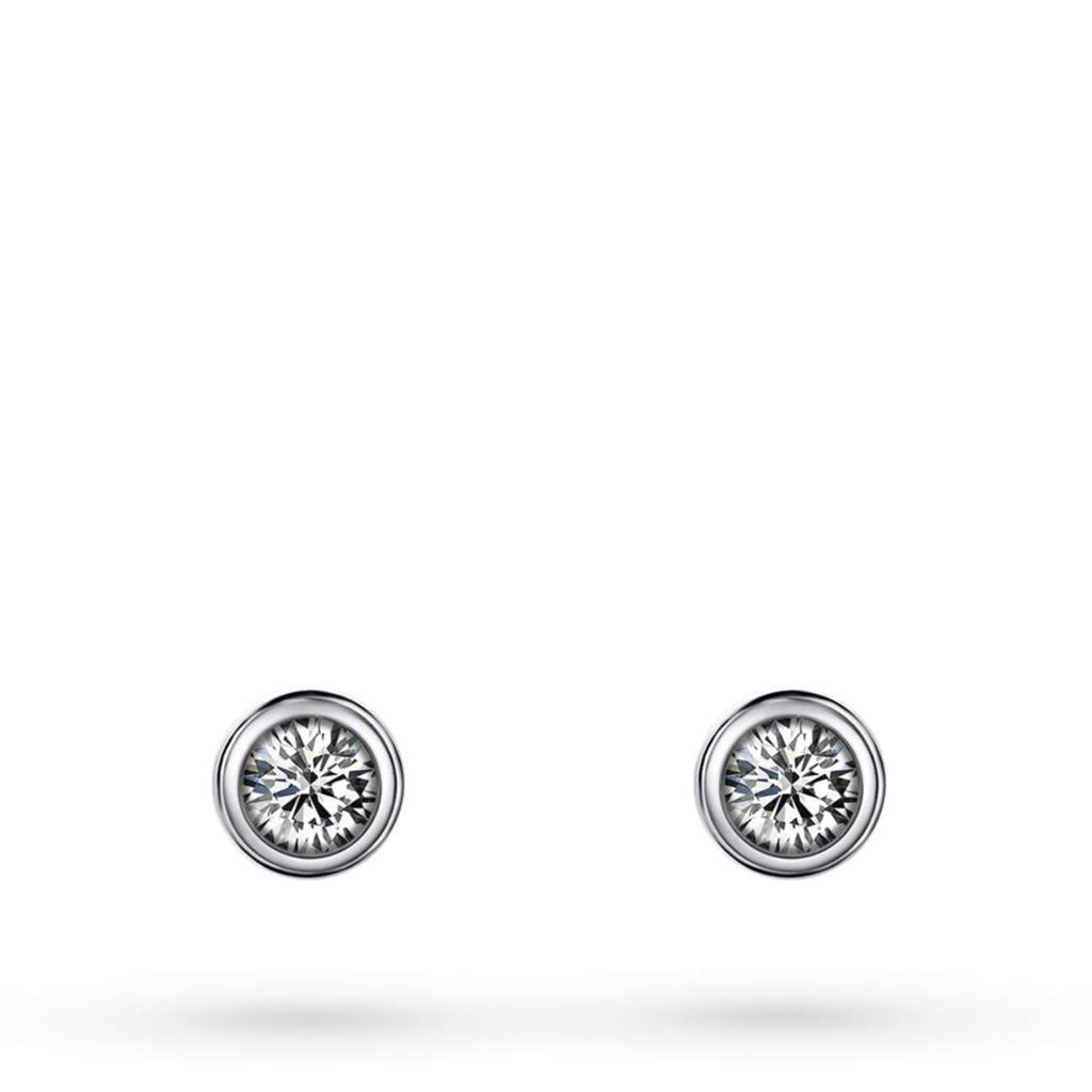 White gold round stud earrings solitaire diamonds 0,03ct Mirco Visconti - MIRCO VISCONTI