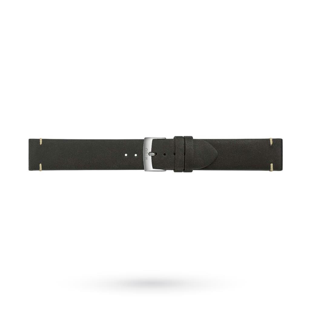 Mido black leather strap 19mm steel buckle - MIDO
