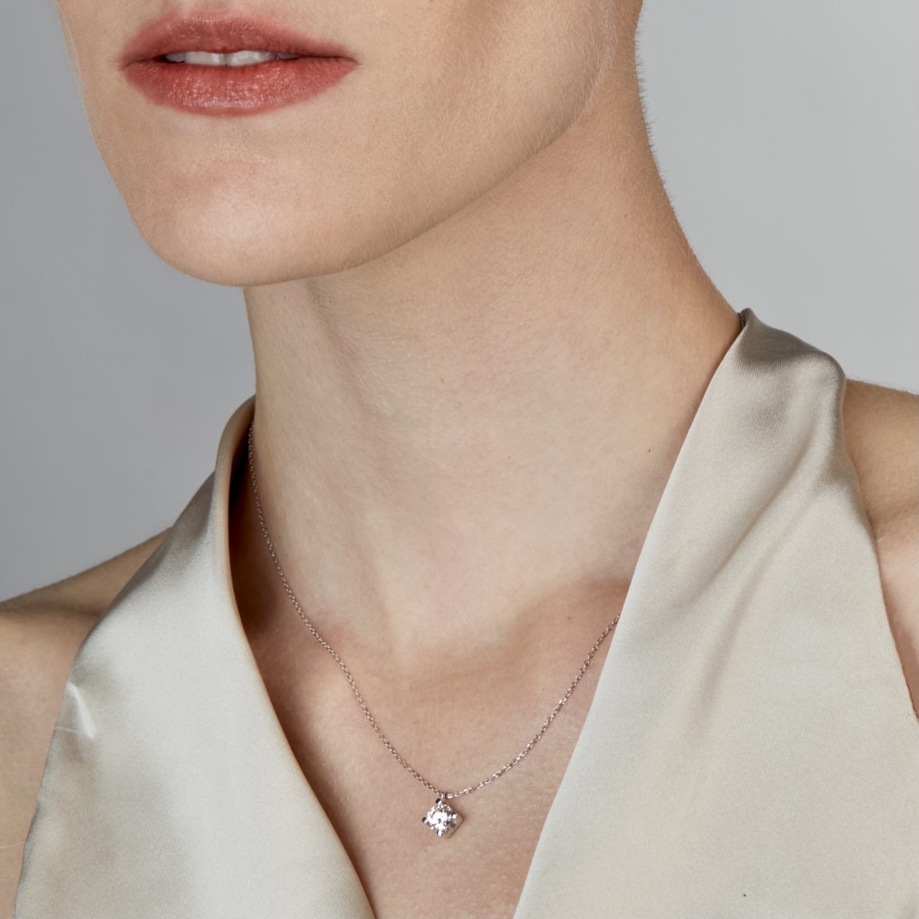 Girocollo Punto Luce Oro Bianco E Diamante ~2,5 Carati Lab-Grown - AMA