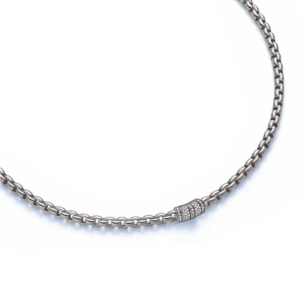 FOPE FlexIt Eka necklace in white gold and diamonds 43cm - FOPE