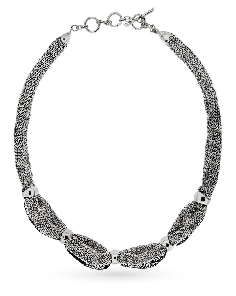 Necklace Adami e Martucci in silvered tissue and lace - 