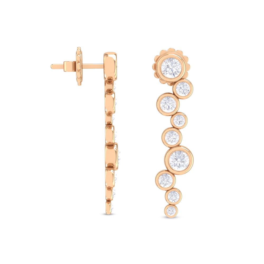  Orecchini oro rosa pendenti diamanti 1,20 Carati Lab-Grown - AMA