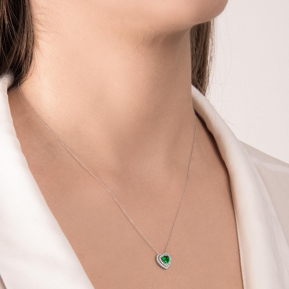 Girocollo smeraldo cuore 0,42ct diamanti 0,17ct Mirco Visconti - MIRCO VISCONTI