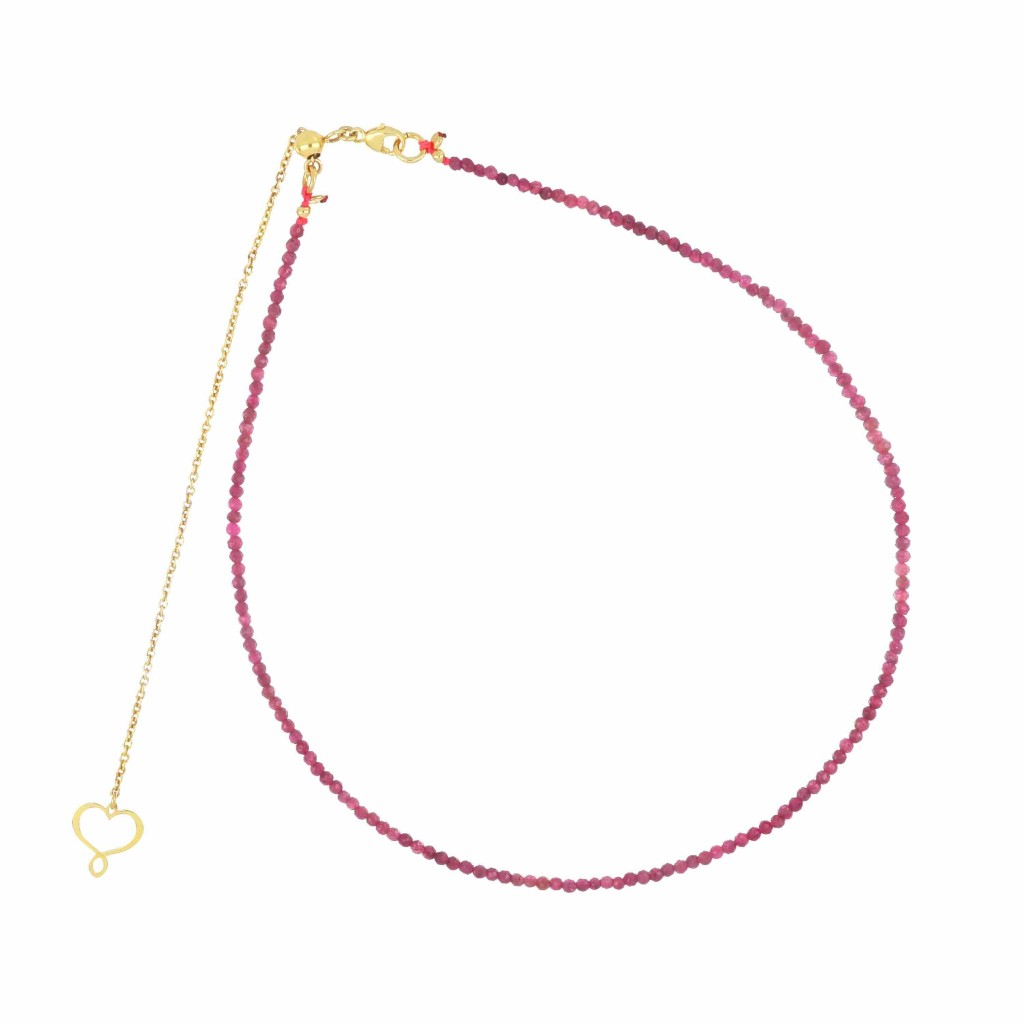 Collana Girocollo Filo Singolo Rubino Maman et Sophie