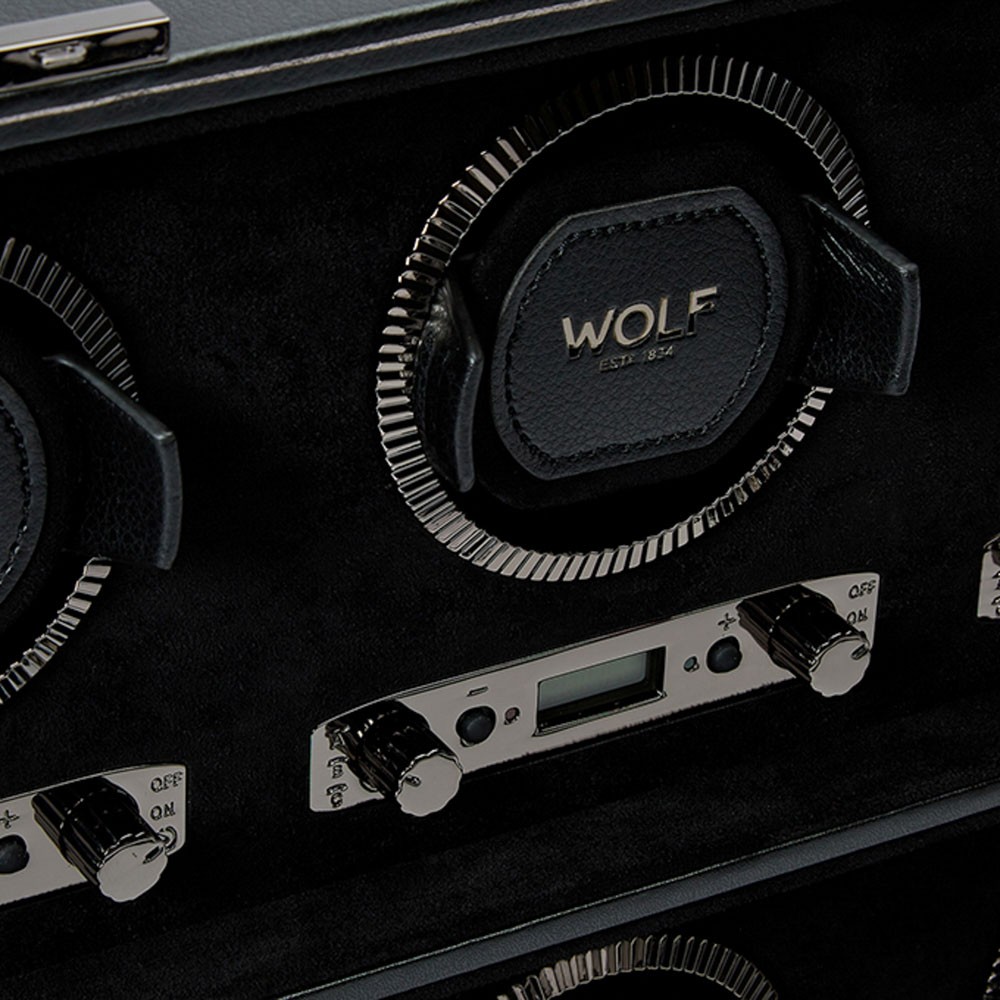  Wolf 8 Piece Watch Winder - Black - WOLF