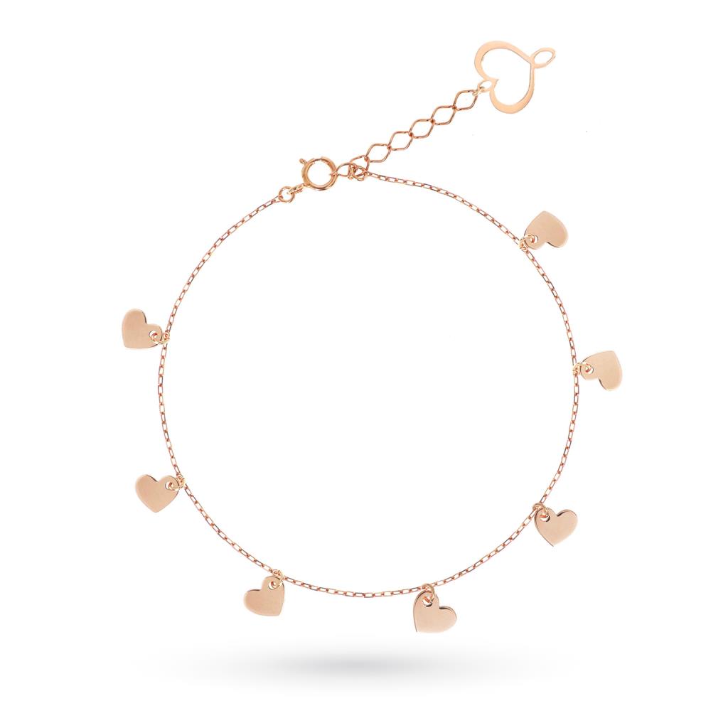 Seven hearts rose gold chain bracelet - MAMAN ET SOPHIE