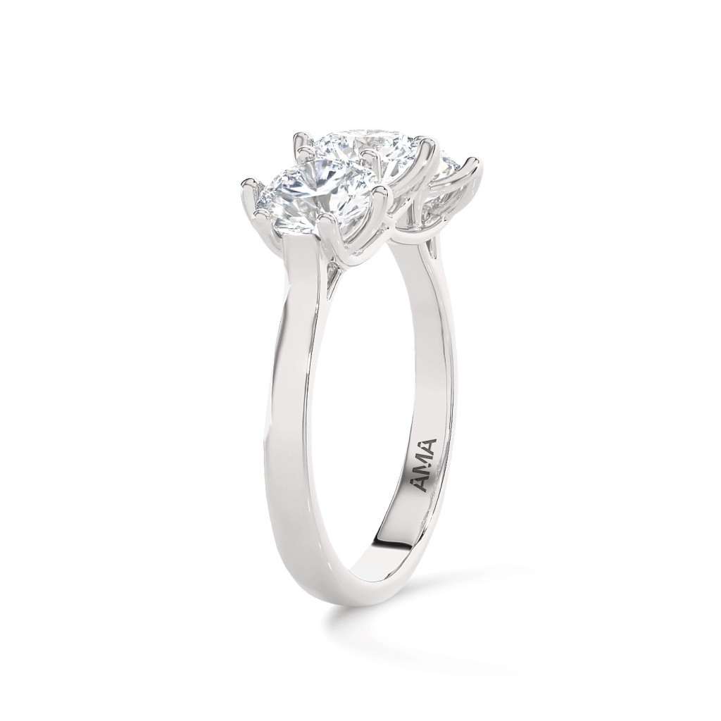 Trilogy oro bianco con diamanti ~1,5 Carati Lab-Grown - AMA