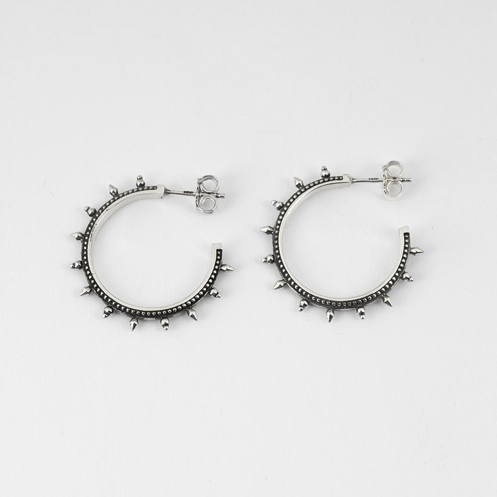 Orecchini coppia etnici cerchio medio argento brunito Nove25 - NOVE25