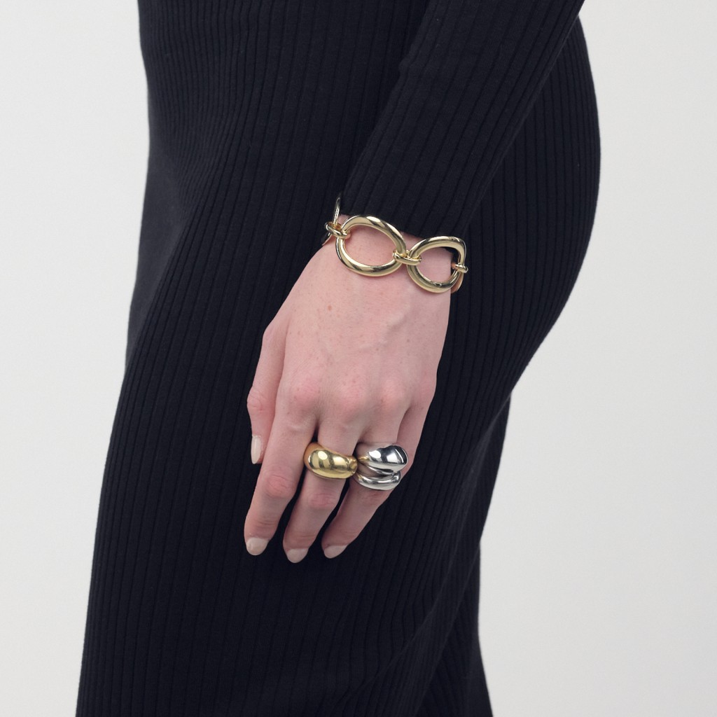 Anello Unoaerre 6481-16 Bold in argento dorato misura 16 - UNOAERRE