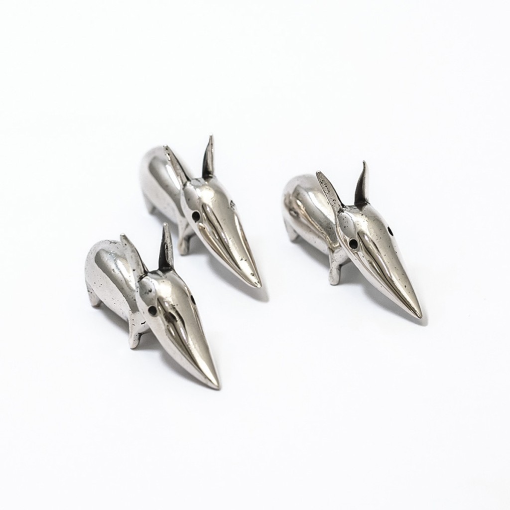 Soprammobili segnaposto 3 bassotti in argento 800 - 