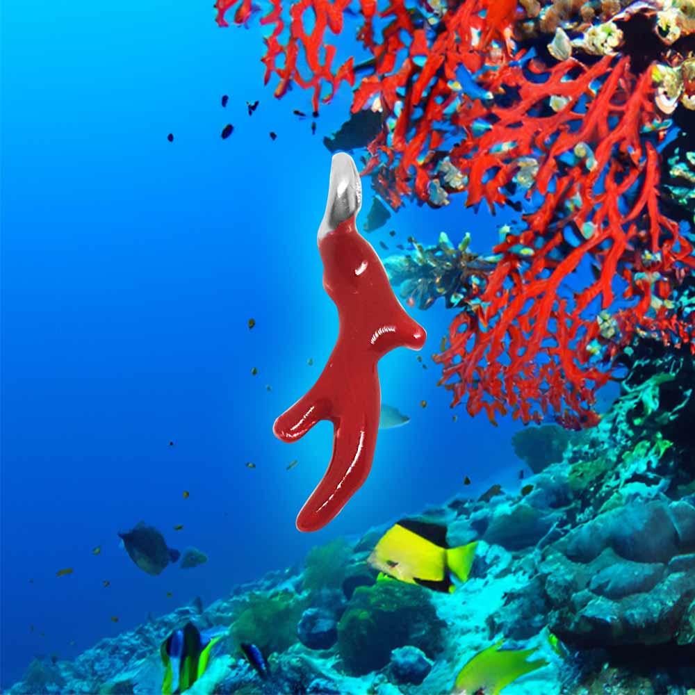  Ciondolo Corallo Piccolo Smaltato Dodo Mariani Argento 925 - DODO MARIANI