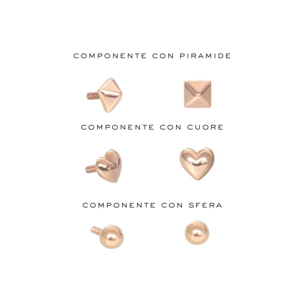  Piercing a perno 8mm oro rosa  Luxury Piercing di Maman et Sophie - MAMAN ET SOPHIE