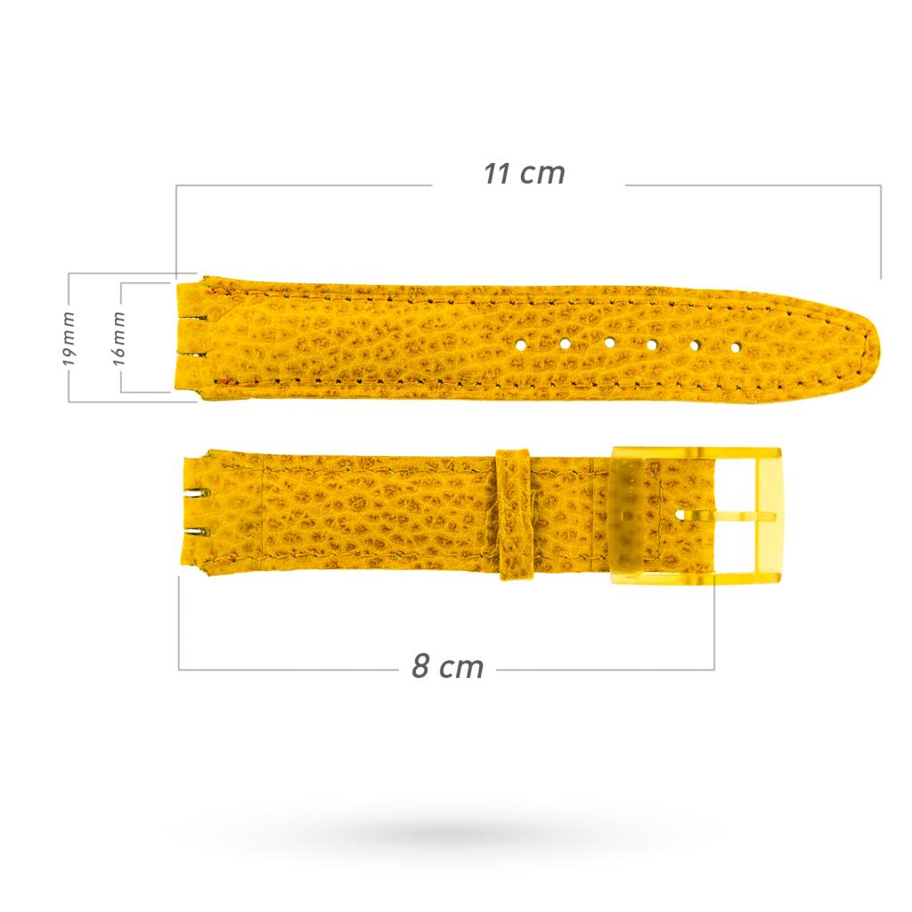  Swatch yellow leather watch strap 16mm - 