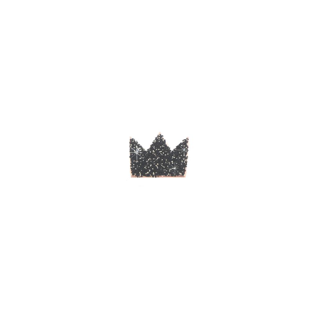 Maman et Sophie ORPOW4NN black diamond dust crown stud earring - MAMAN ET SOPHIE