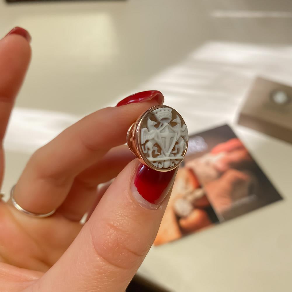  Spilla rever Genova cammeo Stemma araldico citt&agrave; - CICALA