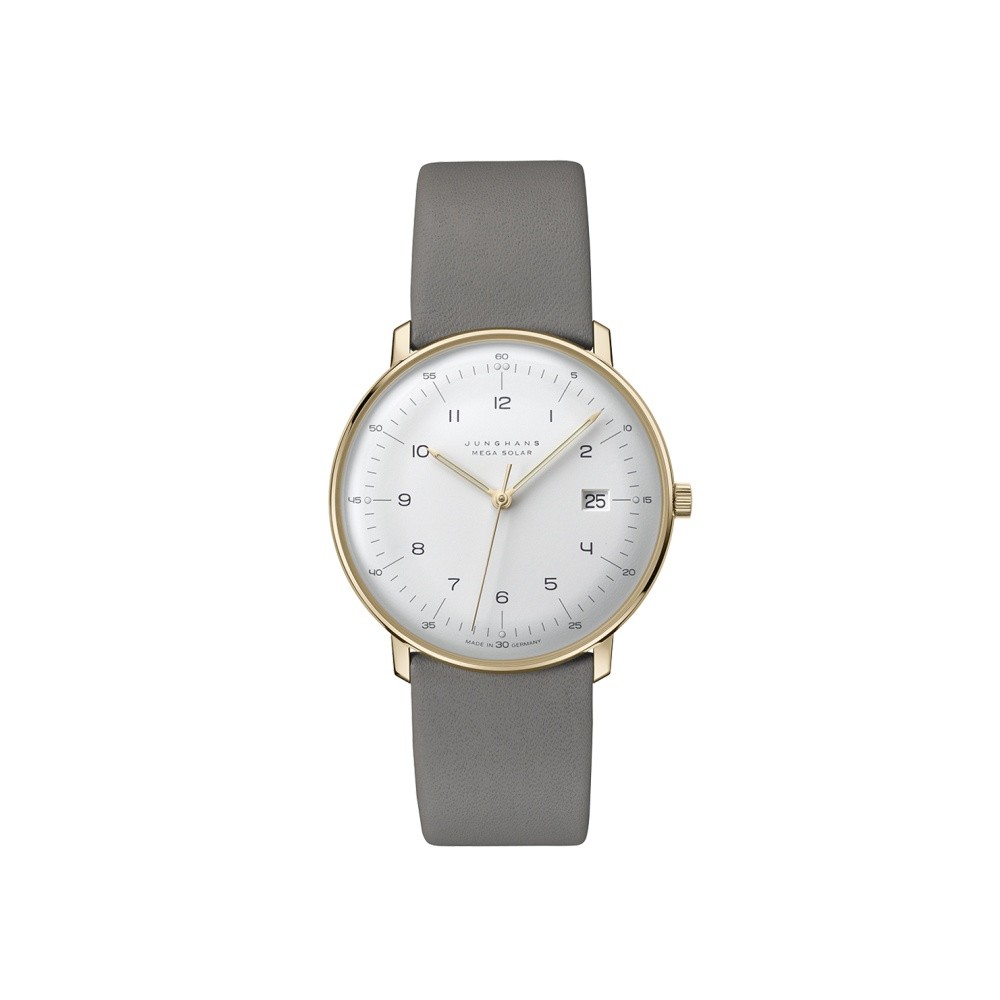 Junghans max bill MEGA Solar 59-7324.02 Grigio-PVD Giallo 32,7 mm - JUNGHANS