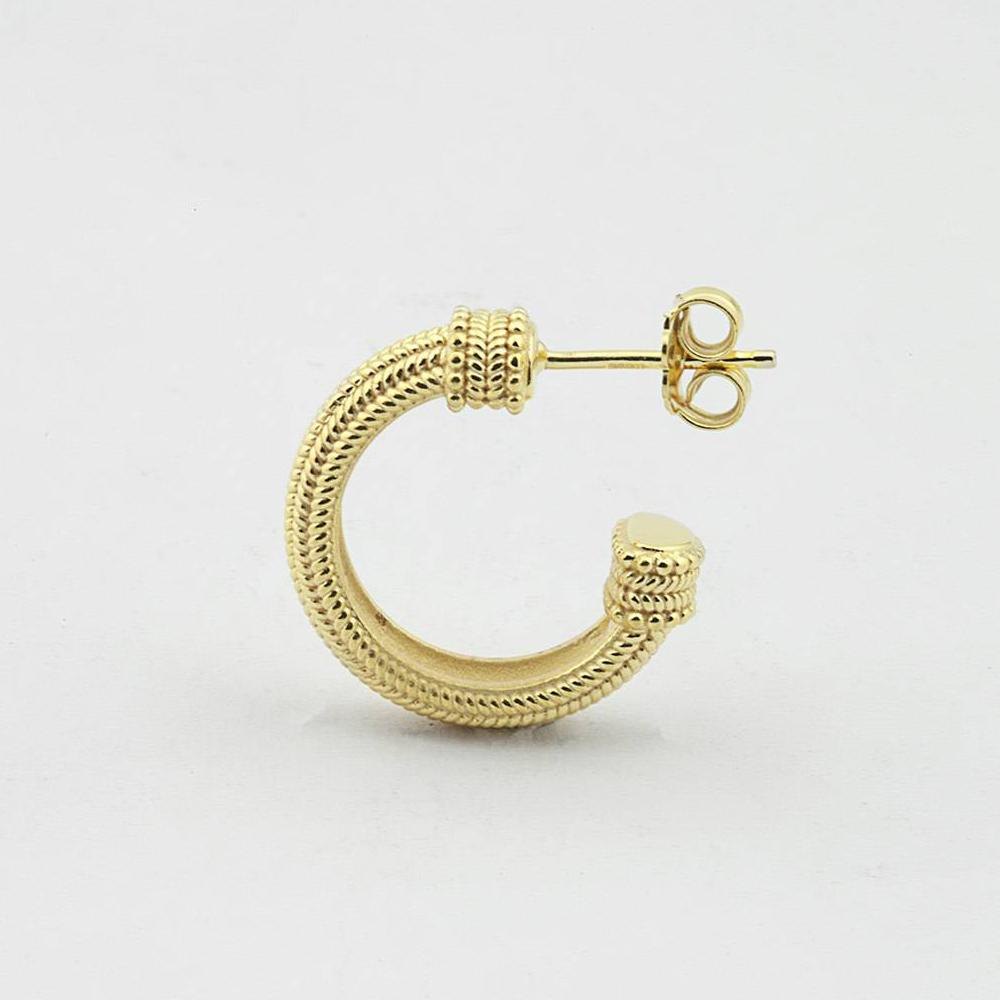  Orecchino singolo cerchio Magna Grecia argento dorato Nove25 - NOVE25