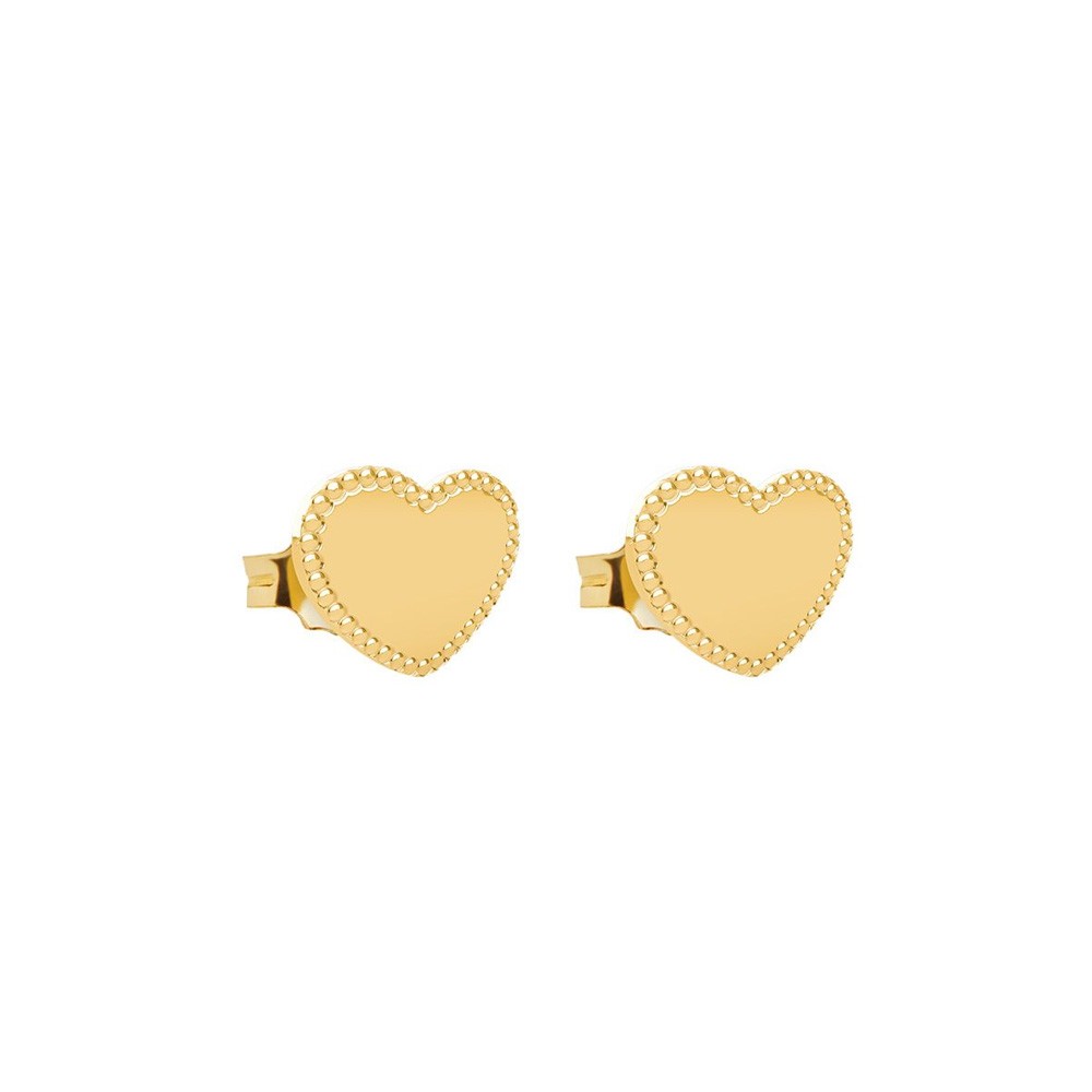leBebe PMG230 Heart Earrings in Yellow Gold - LE BEBE