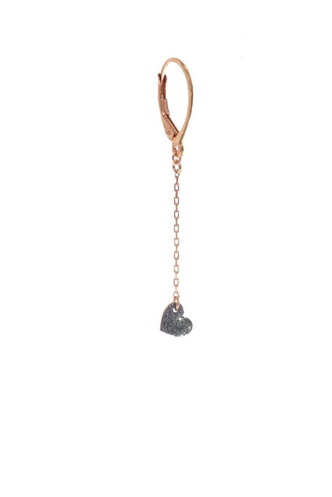 Aurum diamond heart single earring in 18kt rose gold - MAMAN ET SOPHIE