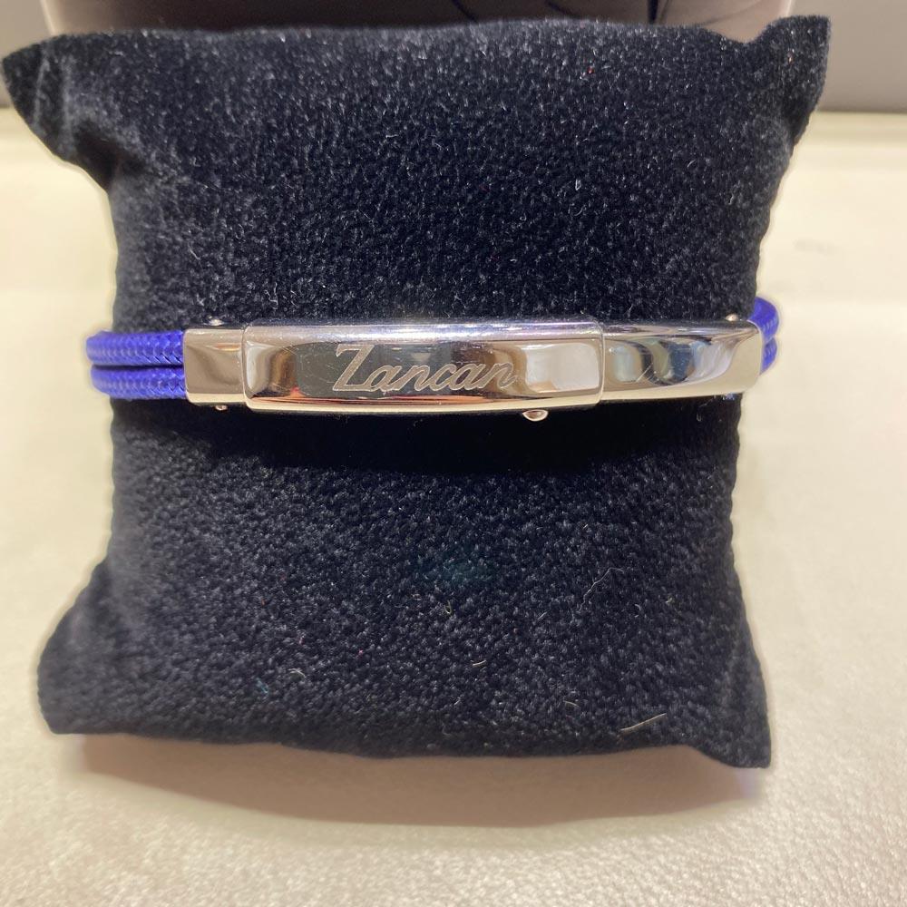  Zancan EXB577R silver blue kevlar bracelet - ZANCAN