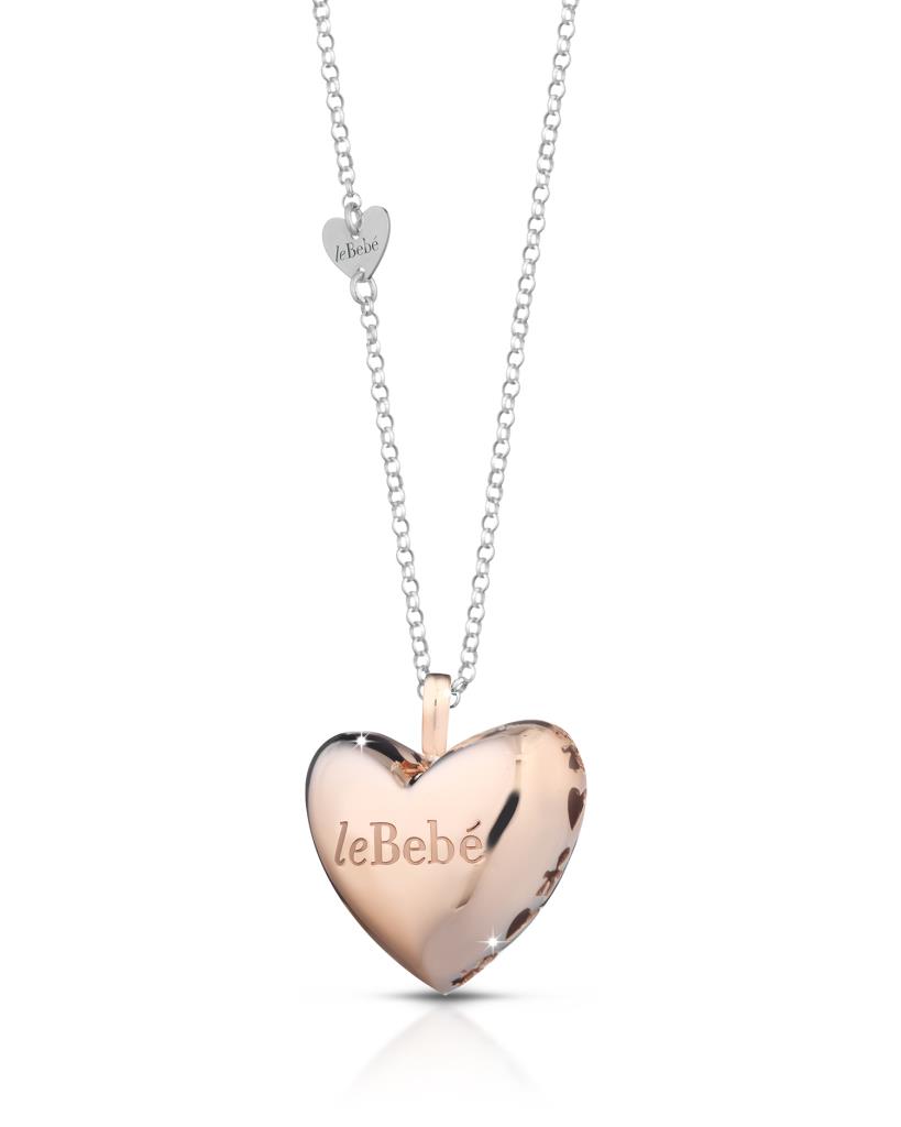  925 rose silver leBebe SNM014 SuonAmore Hearts charm with silver chain - LE BEBE