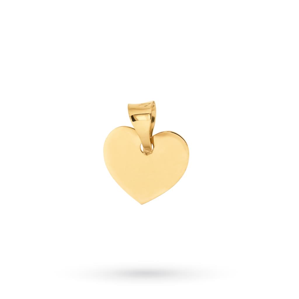 Ciondolo cuore lastra oro giallo 9x10mm - LUSSO ITALIANO