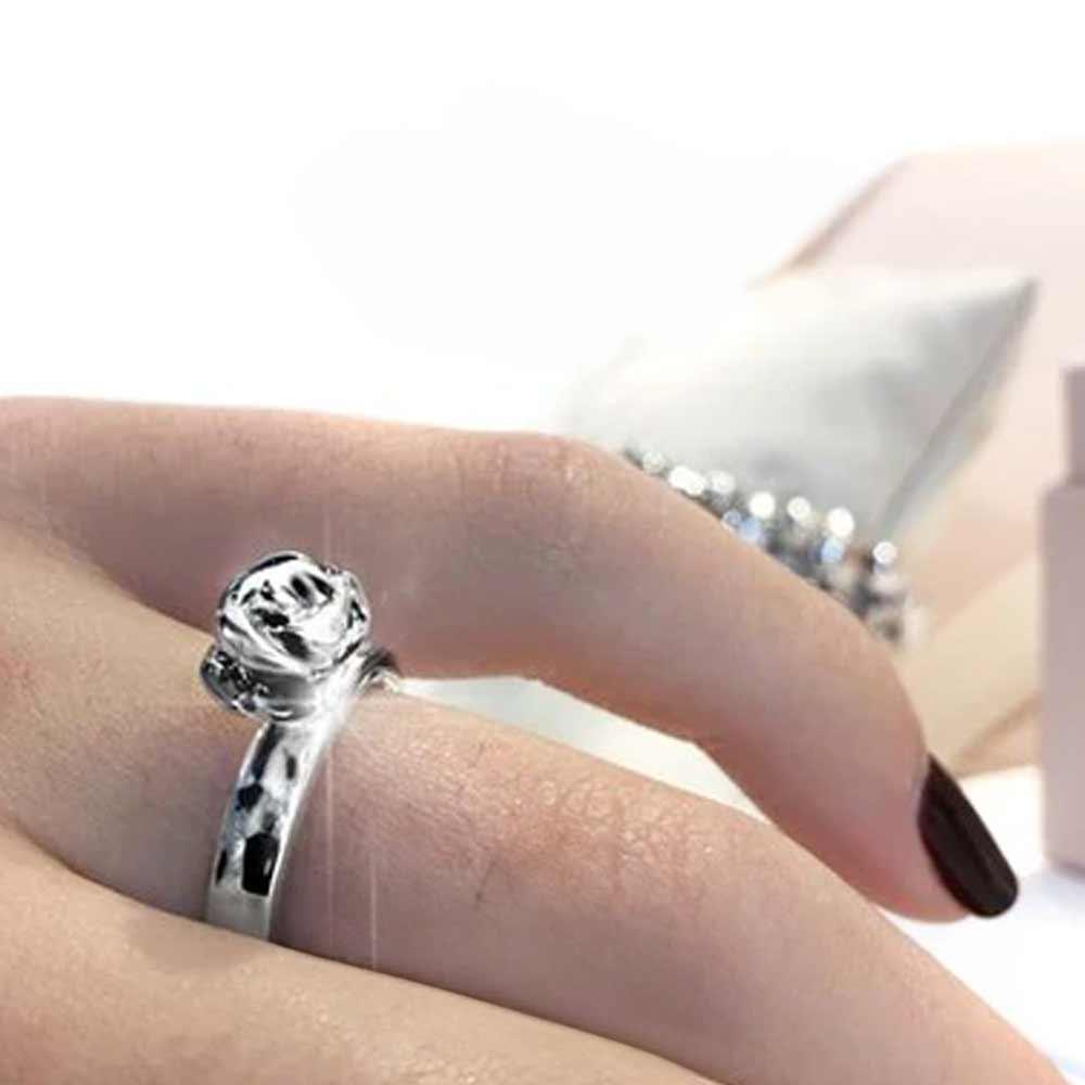 Anello in argento con una rosa - misura 14 - MARIA CRISTINA STERLING
