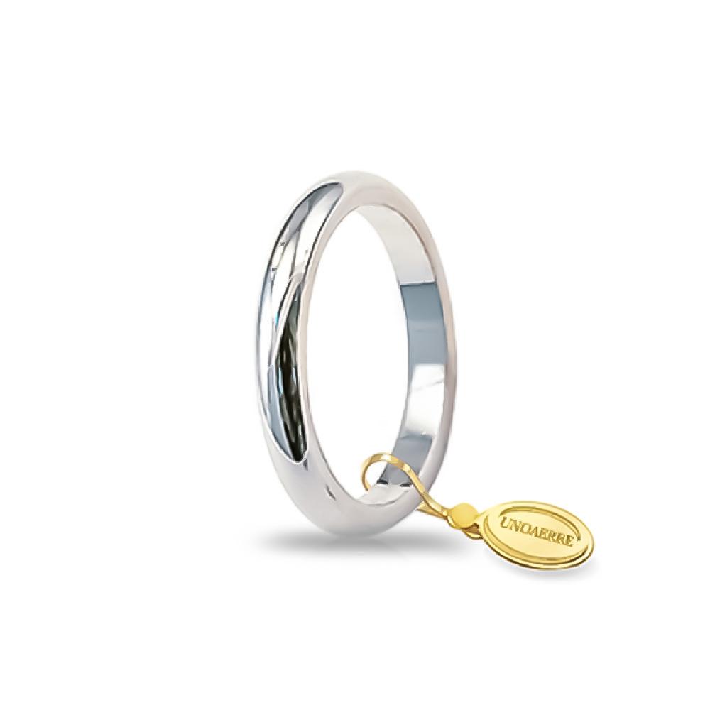 Fede Francesina oro bianco 4 grammi - Mm 2,85 Misura 17 - UNOAERRE