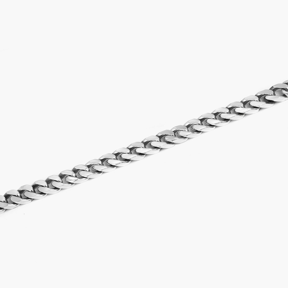 Bracciale grumetta quadrata filo 300 argento brunito lucido Nove25 - NOVE25