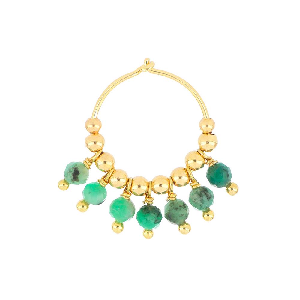 Emeralds Mini Hoop Earring - MAMAN ET SOPHIE