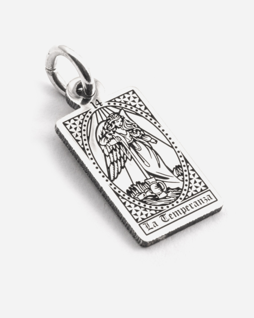 Ciondolo Carta Tarocchi La Temperanza in argento 925 Grande