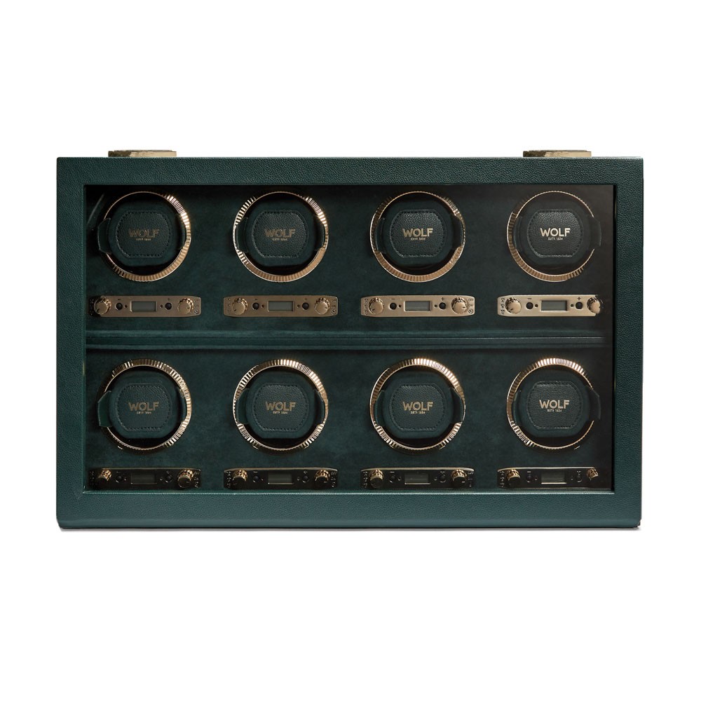  Wolf 8 Piece Watch Winder - Green - WOLF
