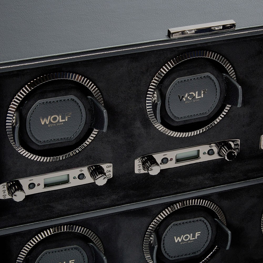  Wolf 6 Piece Watch Winder - Black - WOLF