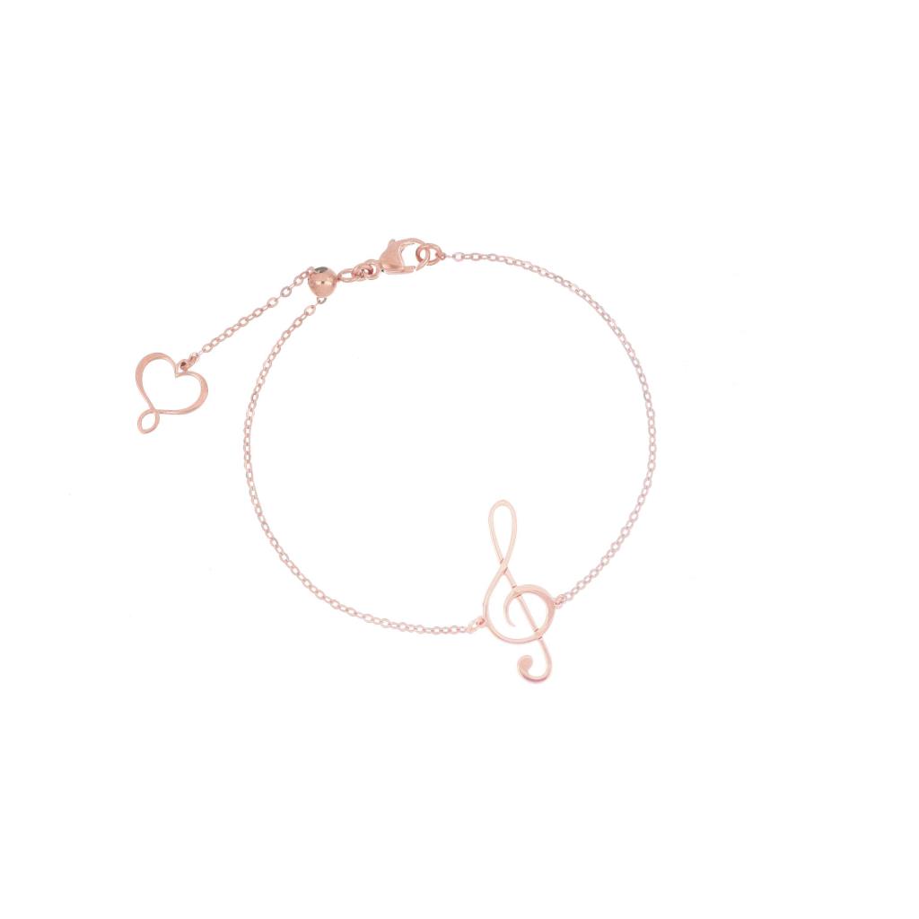 Maman et Sophie large pink violin clef bracelet BPVIO1CHROG - MAMAN ET SOPHIE