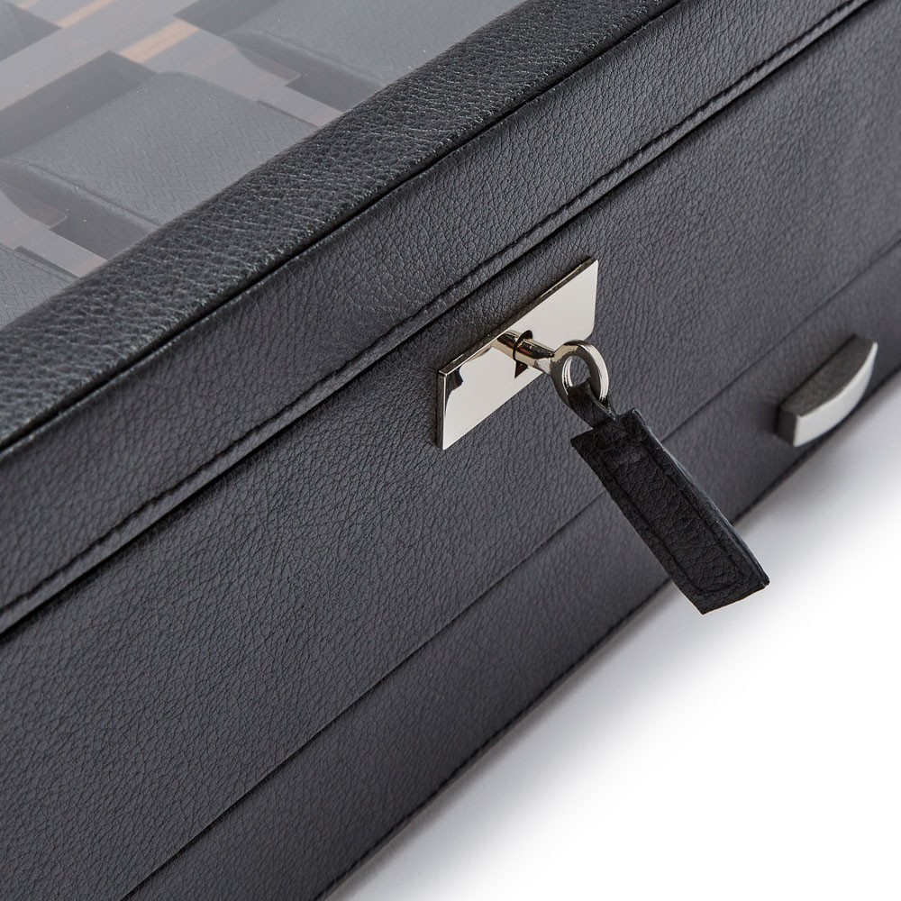  Scatola porta orologi da 10 pezzi con cassetto - Nero - WOLF