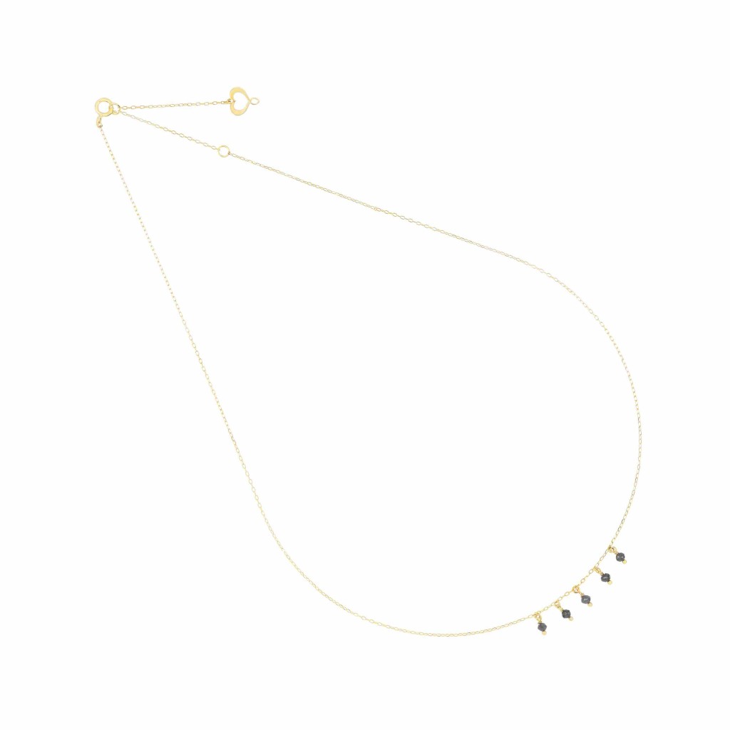 Girocollo Maman et Sophie oro giallo cinque diamanti neri pendenti - MAMAN ET SOPHIE