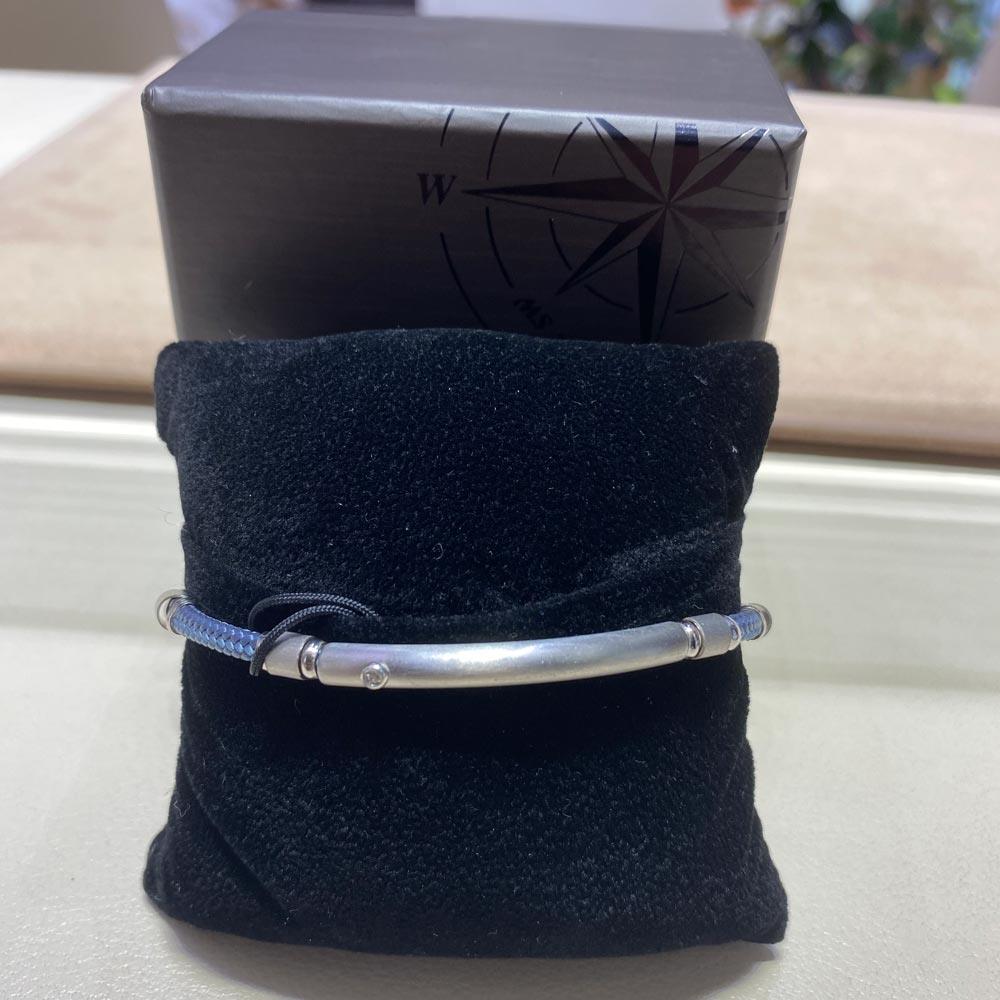  Zancan EXB762-AV kevlar bracelet with silver plate and sapphire - ZANCAN