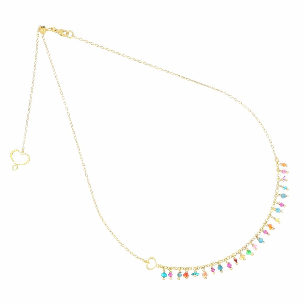 Collana in argento dorato con pietre pendenti